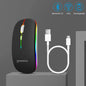 Mouse Sem Fio GOOJODOQ Dual Mode — Bluetooth + 2.4G, RGB, Recarregável, 1600DPI Silencioso