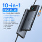Hub USB-C Baseus 10 em 1 — Dual HDMI 8K+4K, USB 3.2 10Gbps, RJ45, SD/TF, PD 100W