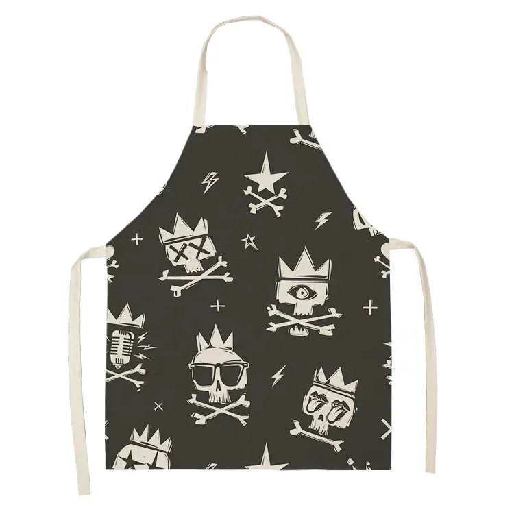 Skull pattern Aprons apron kitchen  women master apron  for kitchen Women kitchen apron for hairdresser