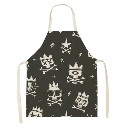 Skull pattern Aprons apron kitchen  women master apron  for kitchen Women kitchen apron for hairdresser