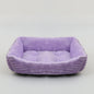 Cama Quadrada para Cães e Gatos — Pelúcia Macia, Almofada Calmante, Uso Inverno