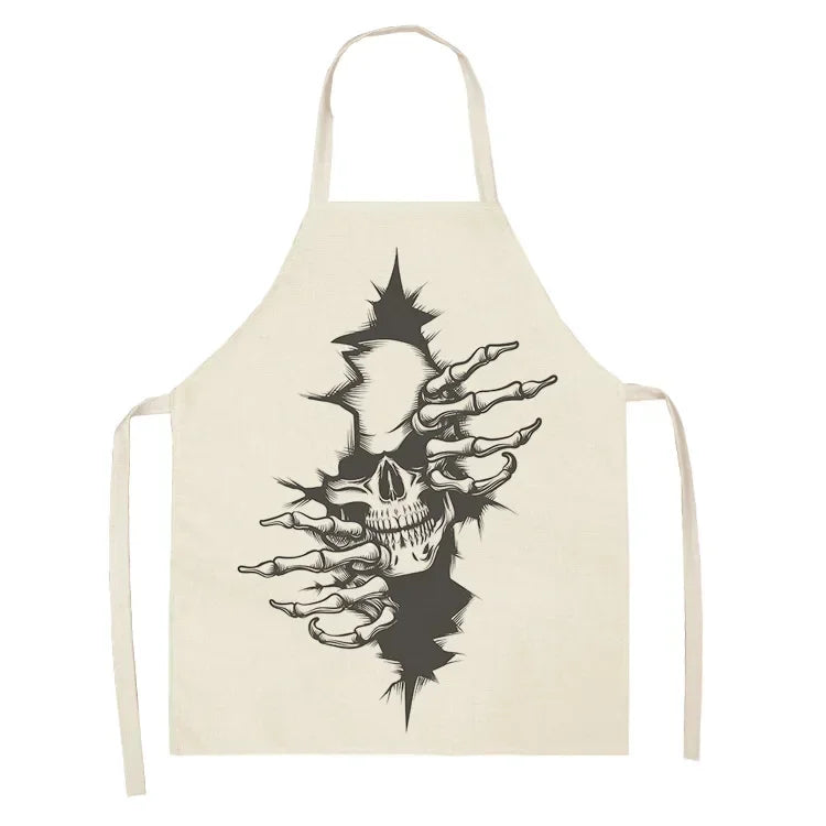 Skull pattern Aprons apron kitchen  women master apron  for kitchen Women kitchen apron for hairdresser