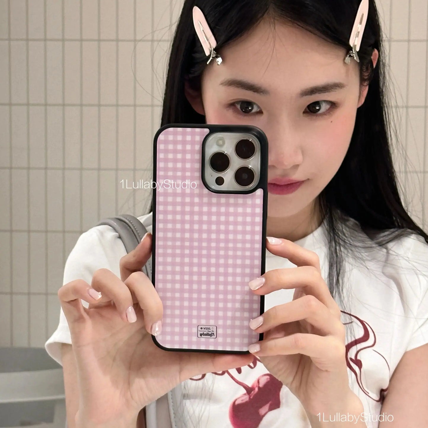 Korean ins Pink Brown Polka Dot Girl Heart Music Note Phone Case For iPhone 17 16 15 14 13 12 11 Pro XR Max 8 7 Plus Y2K Cover