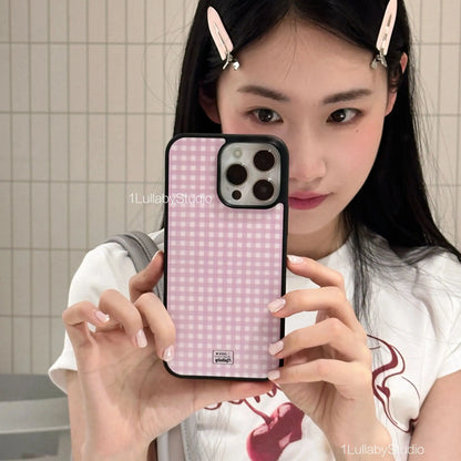 Korean ins Pink Brown Polka Dot Girl Heart Music Note Phone Case For iPhone 17 16 15 14 13 12 11 Pro XR Max 8 7 Plus Y2K Cover