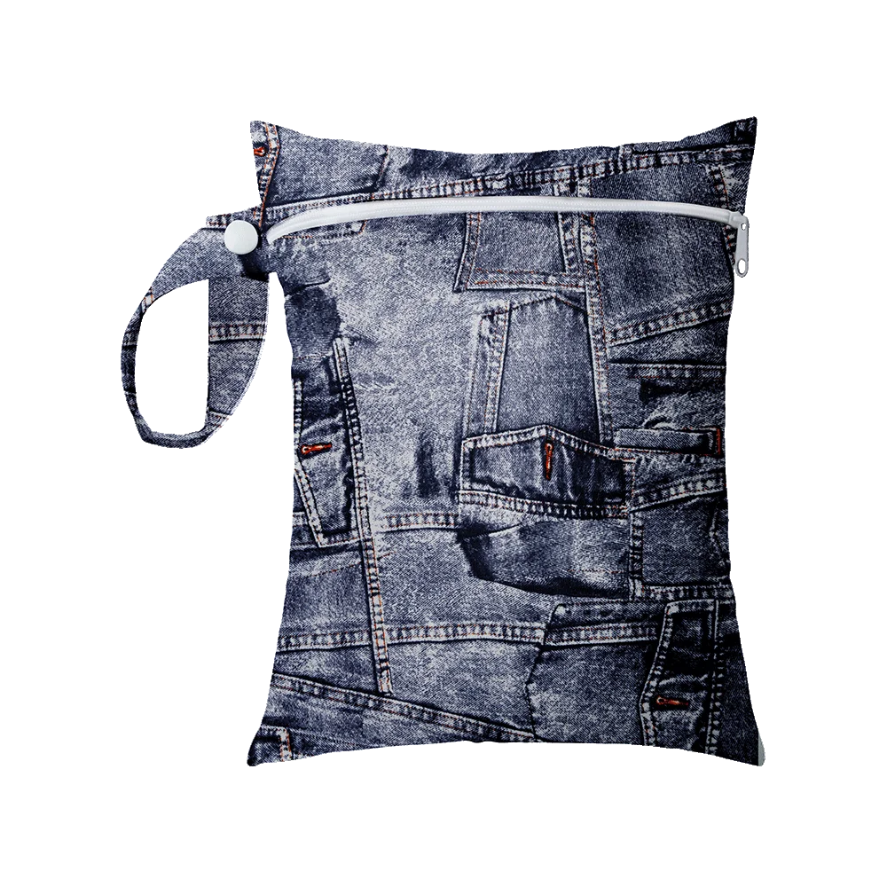 Mini Size 25x20cm Diaper Bag Waterproof Reusable Mummy Bag Printed Pocket Nappy Bags PUL Travel Wet Dry Bags Purple Color