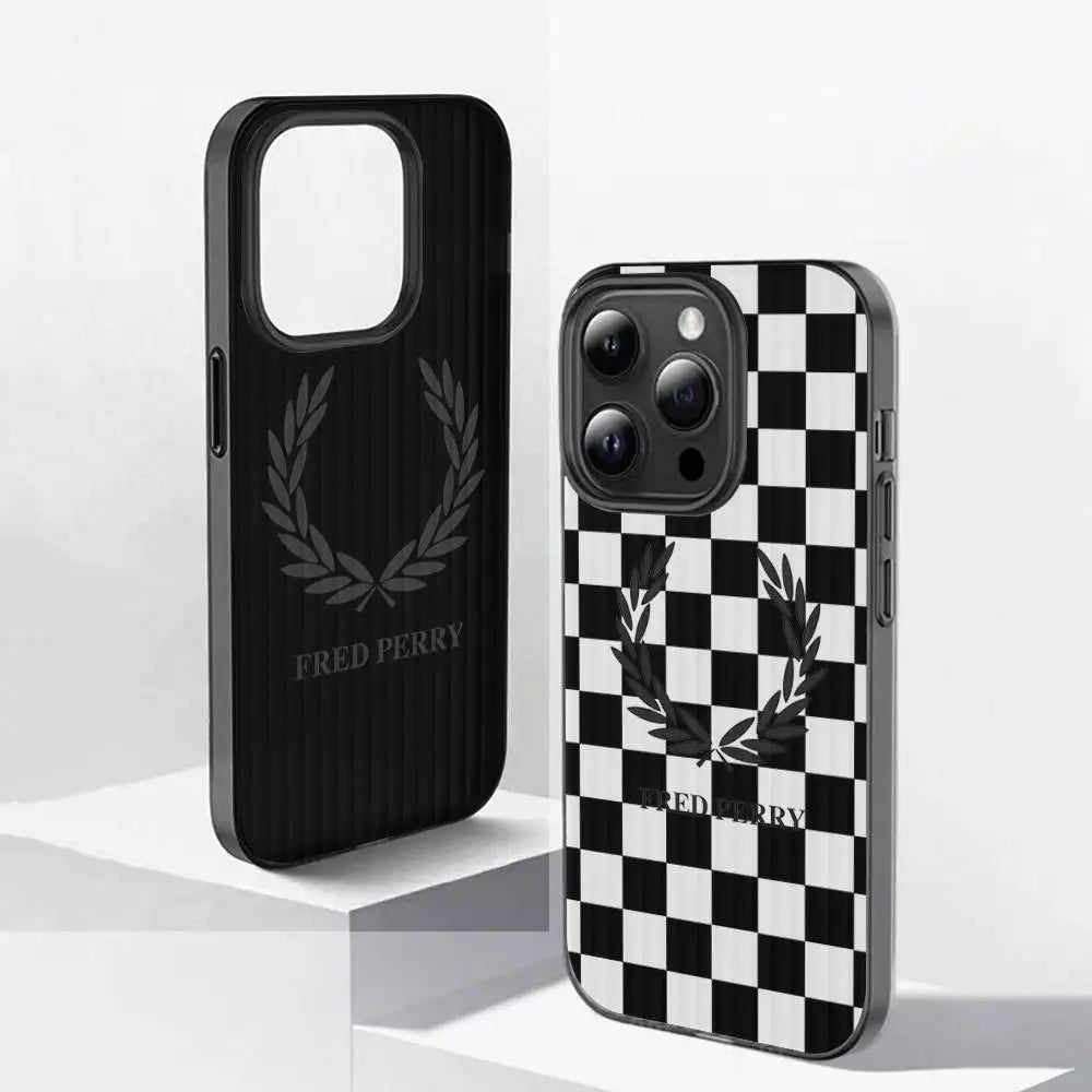 F-Fred Luxuxy Perry For IPhone 17 16 15 Plus Pro Max 12 14 Plus 11 13 Wave Corrugated Stripe Funda Phone Cover