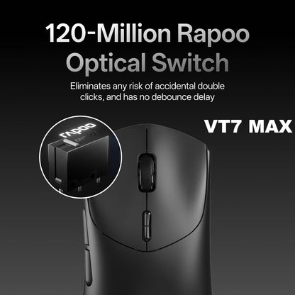 Mouse Gamer Sem Fio Rapoo VT7 MAX — 8K Polling Rate, 53g Ultraleve, 750h de Bateria