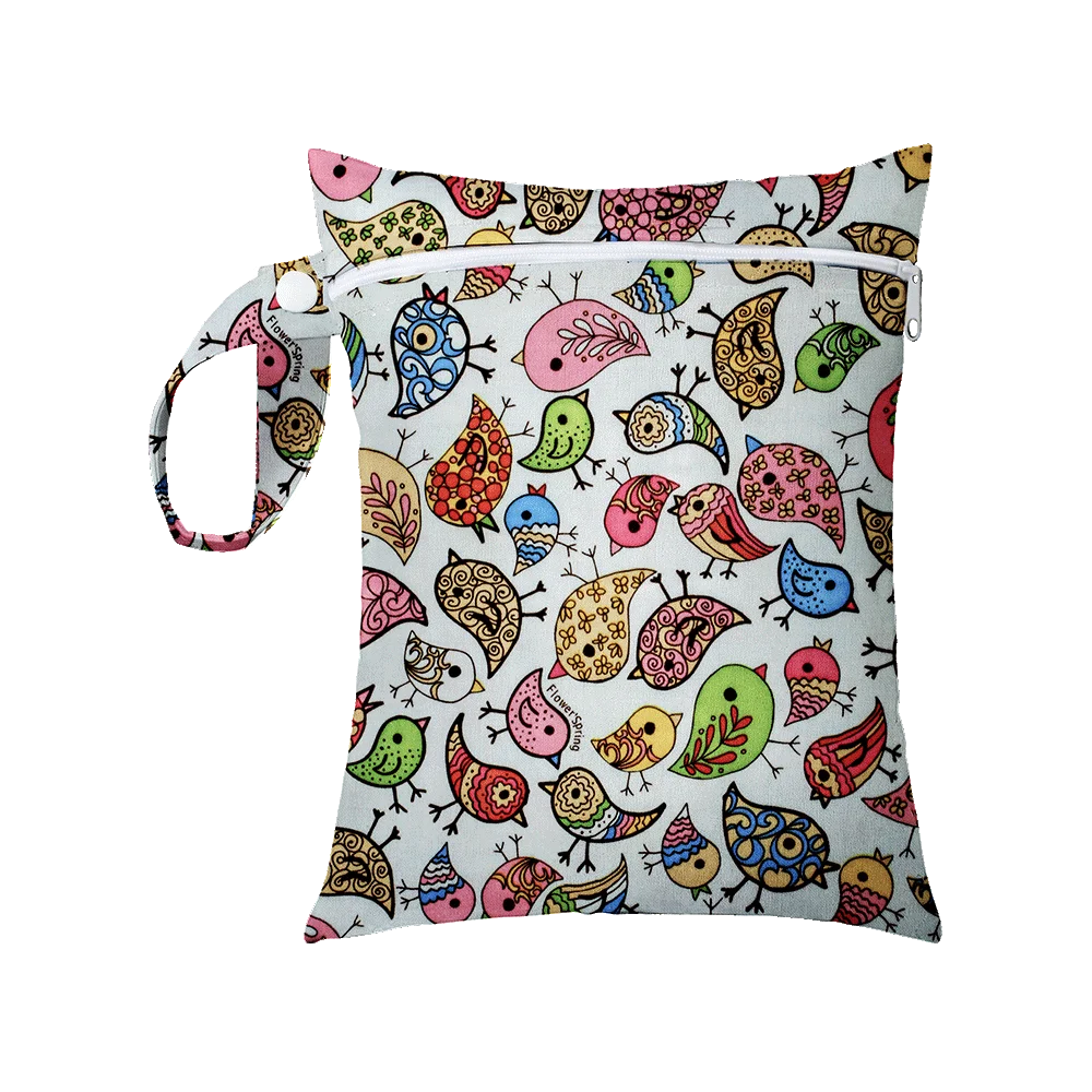 Mini Size 25x20cm Diaper Bag Waterproof Reusable Mummy Bag Printed Pocket Nappy Bags PUL Travel Wet Dry Bags Purple Color