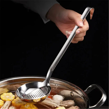 Concha de Sopa 2 em 1 com Cabo Longo e Coador Removível — Aço Inox