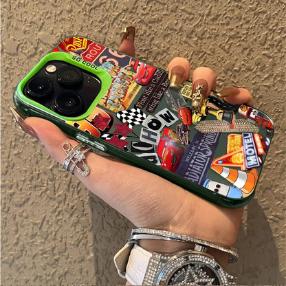 Lightning McQueen 95 Cars Plating Phone Case for iPhone 17 16 15 14 13 12 11 Pro Max Plus 17 Air 16E X XR XS Max Back Cover