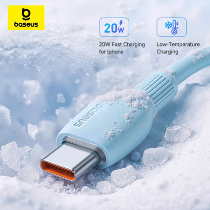 Cabo USB-C Baseus 20W — Carga Rápida para iPhone, iPad e MacBook | 1,2m ou 2m