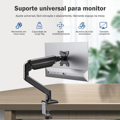 Suporte Articulado para Monitor 17-34" — Braço Articulado com Ajuste de Altura e Rotação