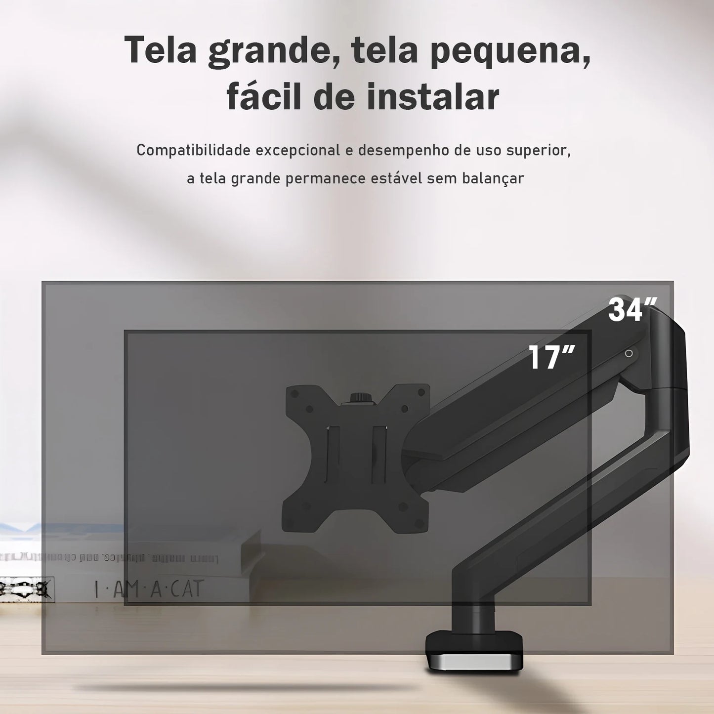 Suporte Articulado para Monitor 17-34" — Braço Articulado com Ajuste de Altura e Rotação