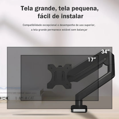 Suporte Articulado para Monitor 17-34" — Braço Articulado com Ajuste de Altura e Rotação
