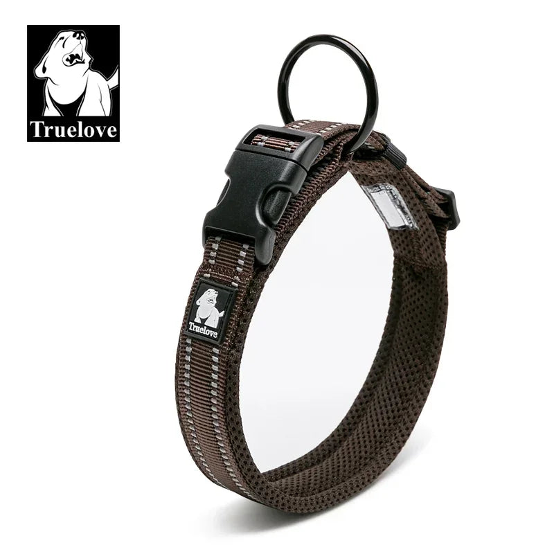 Coleira Refletiva Truelove para Cães — Nylon Ajustável 3M, 8 Tamanhos, Todas as Raças