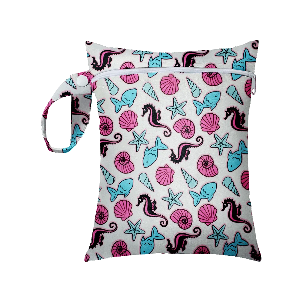 Mini Size 25x20cm Diaper Bag Waterproof Reusable Mummy Bag Printed Pocket Nappy Bags PUL Travel Wet Dry Bags Purple Color