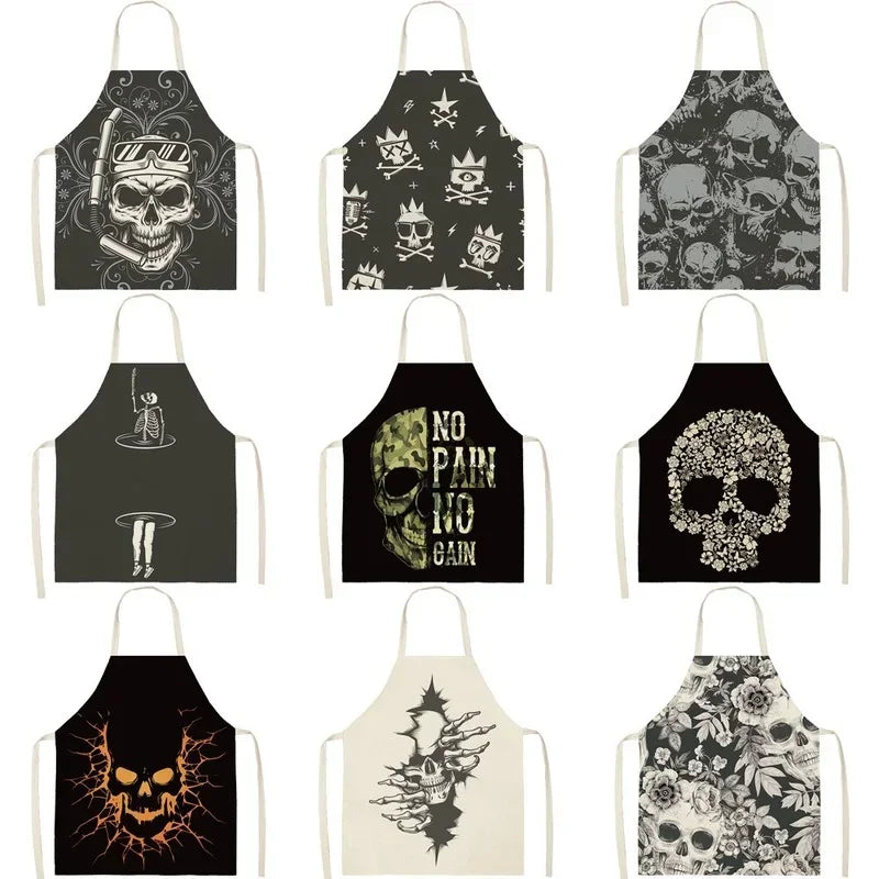 Skull pattern Aprons apron kitchen  women master apron  for kitchen Women kitchen apron for hairdresser