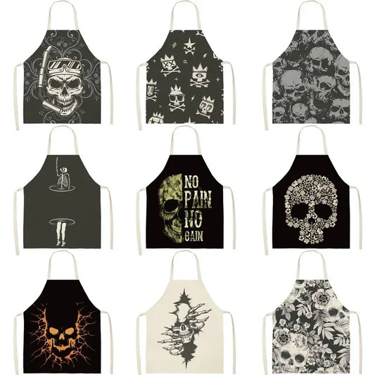 Skull pattern Aprons apron kitchen  women master apron  for kitchen Women kitchen apron for hairdresser