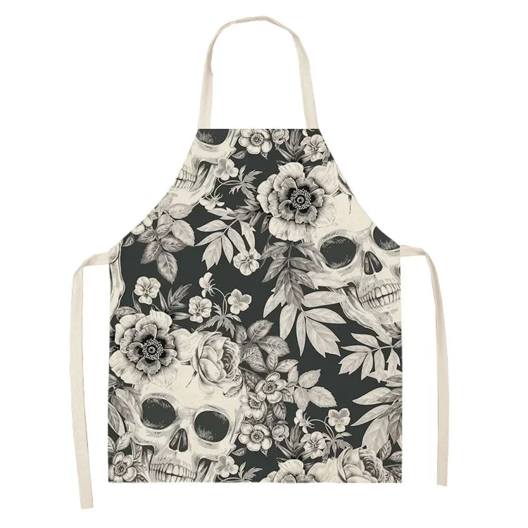 Skull pattern Aprons apron kitchen  women master apron  for kitchen Women kitchen apron for hairdresser