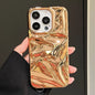 Luxury Electroplate Silvery 3D Wrinkle Phone Case For iphone 17 16 15 14 13 11 12 Pro Max 17Air Purple Water Ripple Soft Cover