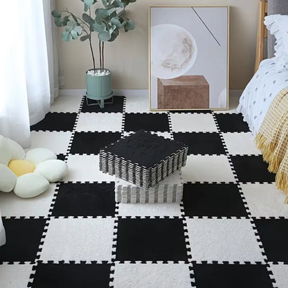 30*30cm Baby Soft Plush Puzzle Mat for Babies Made of EVA Foam Warm and Non-slip Protects Children From Falls and Slips