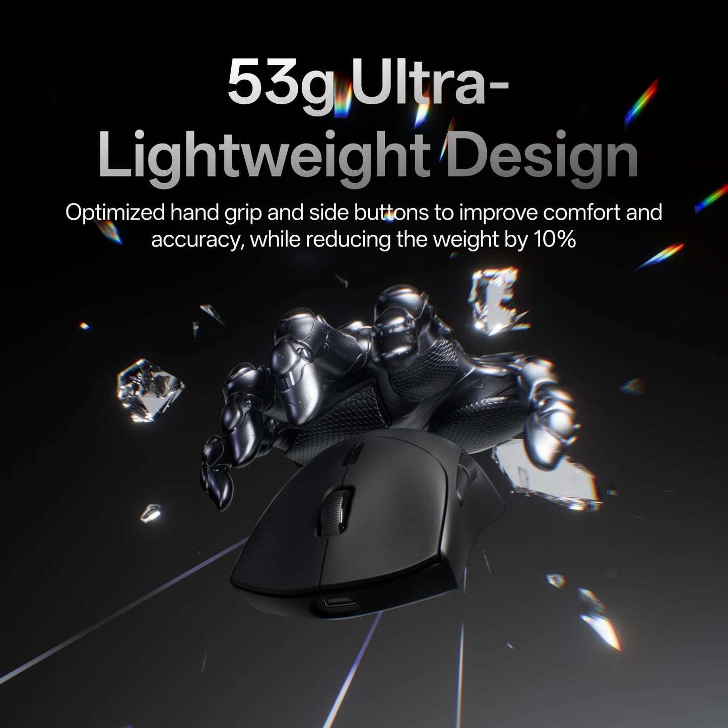 Mouse Gamer Sem Fio Rapoo VT7 MAX — 8K Polling Rate, 53g Ultraleve, 750h de Bateria