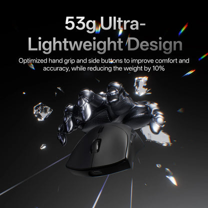 Mouse Gamer Sem Fio Rapoo VT7 MAX — 8K Polling Rate, 53g Ultraleve, 750h de Bateria