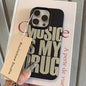 For iPhone 17 Pro Max 16 15 14 13 12 11 XS X XR 7 8 16 Plus 17 Air Phone Case MUSIC IS MY DRUG Pattern Lychee Texture Soft Cover