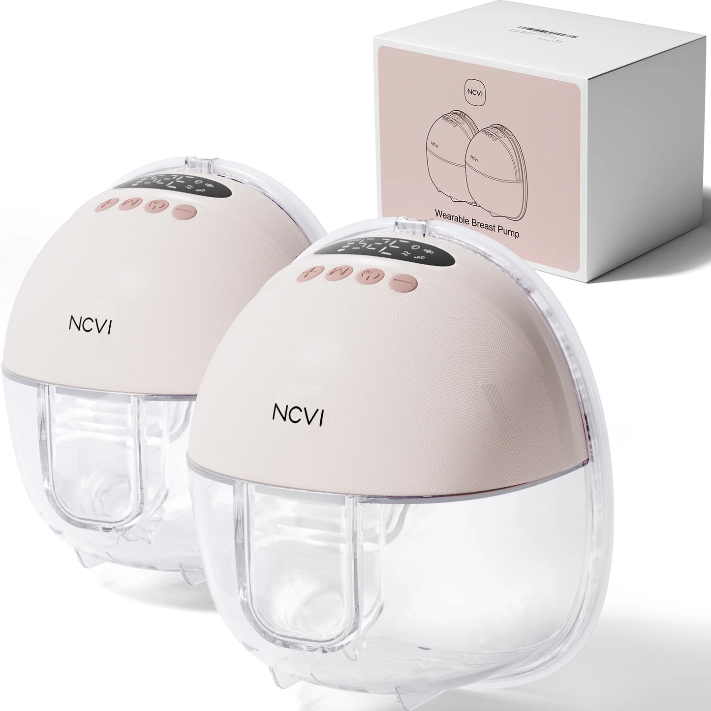 NCVI Electric Breast Pump,Hands-Free for Breastfeeding Pump, Ultra-Quiet Portable Wireless Pump, 3 Flange Sizes(19/21/24mm)
