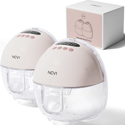 NCVI Electric Breast Pump,Hands-Free for Breastfeeding Pump, Ultra-Quiet Portable Wireless Pump, 3 Flange Sizes(19/21/24mm)