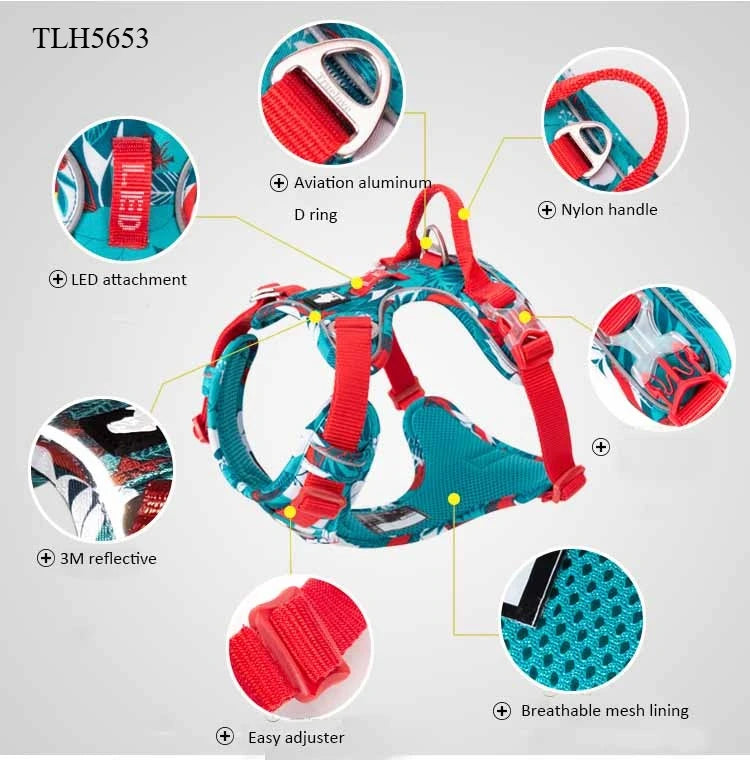 Peitoral Truelove Fashion para Cães — Nylon Refletivo, Acolchoado, Vest de Treino