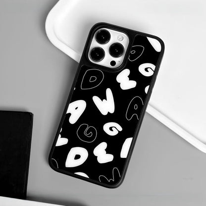 Casey Bubble Letter Typography Scatter AG Matte Phone Case – Magnetic Anti-Fingerprint Protective Cover