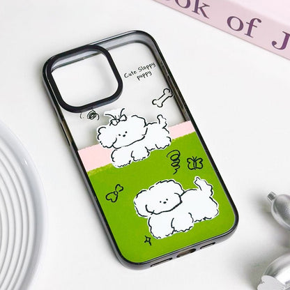 Casey Cute Sloppy Puppy Clear AG Matte Phone Case – Slim MagSafe Anti-Fingerprint TPU Protective Cover