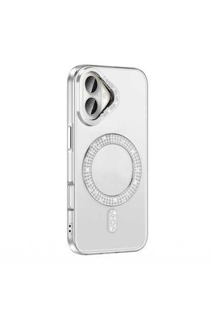 iPhone 16 Case Karetta Diamond Stone Patterned Magsafe Cover